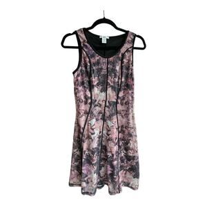 BAR III Sleeveless Mesh Lace DRESS Women's Small Pink Burgundy Lined Scoop Neck